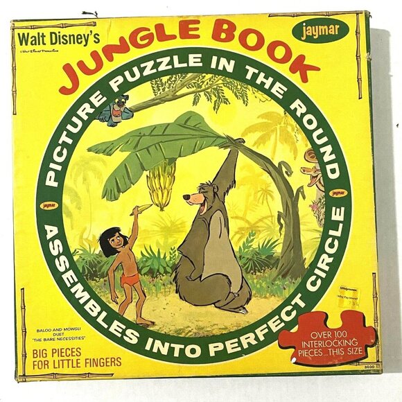Jaymar Walt Disney JUNGLE BOOK Round Jigsaw Puzzle Lot of 2 - Picture 4 of 12